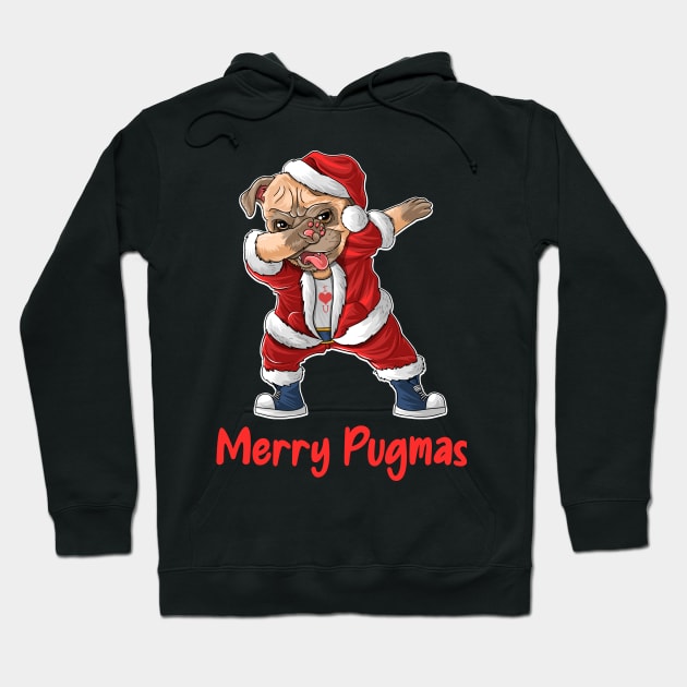 Christmas Dabbing Pug Merry Pugmas Hoodie by DragonTees